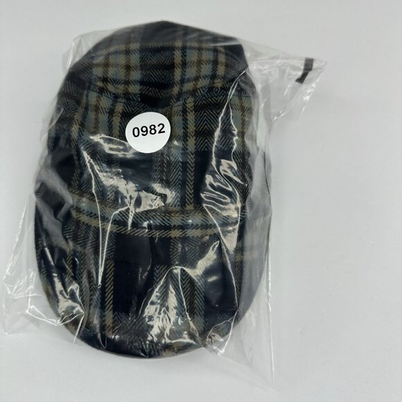 D&Y Women's Black Blue Plaid Cadet Preppy BOHO Hat S/M - Picture 12 of 12